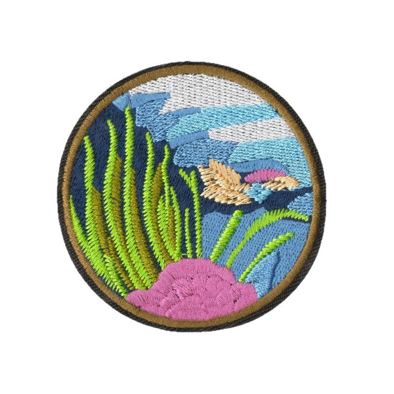 Wholesale Ocean Animal Seaweed Embroidery Patches 9 Piece Sew On Appliques Stylish DIY Craft Accessory For Clothing Towels Gift