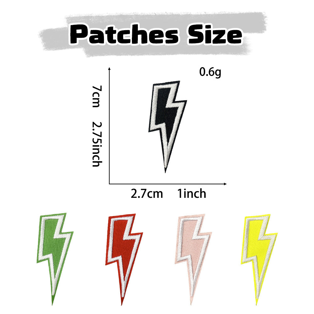 Wholesale Iron On Embroidery Patch Black Lightning Design For DIY Clothing And Hats Boutique Fashion Accessory