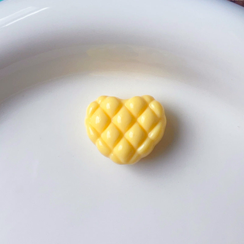 Wholesale 5pcs/pack  Checkered heart-shaped dopamine heart-shaped beads Acrylic Beads