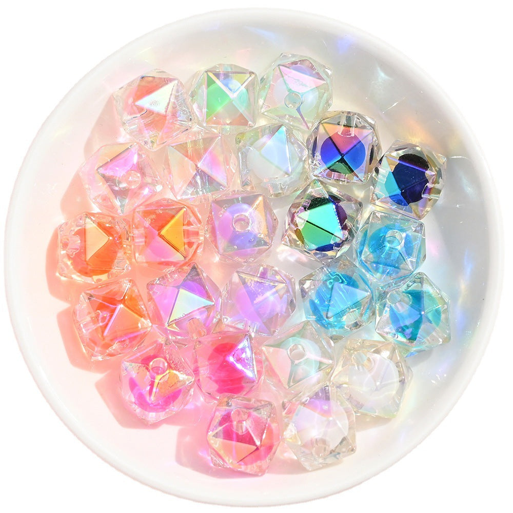 Wholesale 10pcs15MM Electroplated Colorful Acrylic Diamond Beads