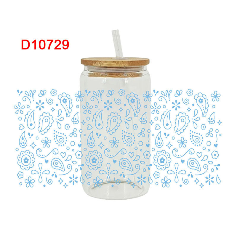 Wholesale Colorful Flower Butterfly 16oz Cup UV DTF Wraps