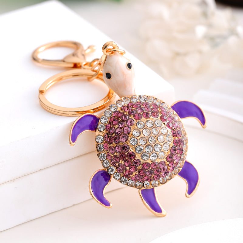 Wholesale Cute Diamond Inlaid Turtle Zinc Alloy Car Keychains