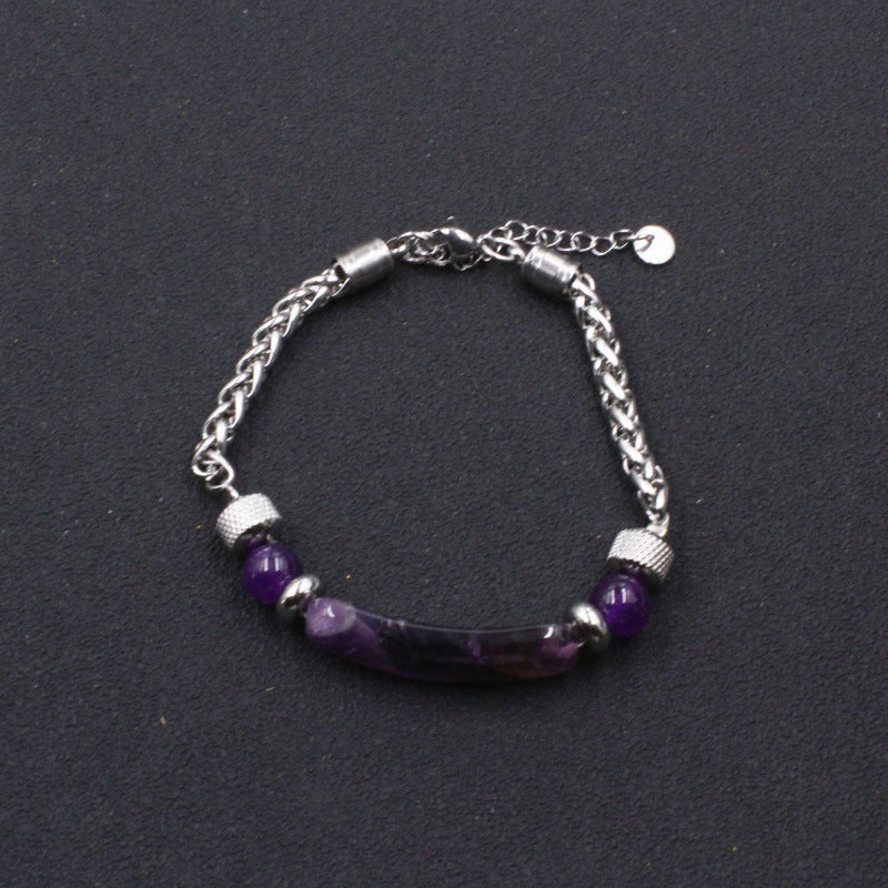 Wholesale Turquoise Patchwork Titanium Steel Bracelets