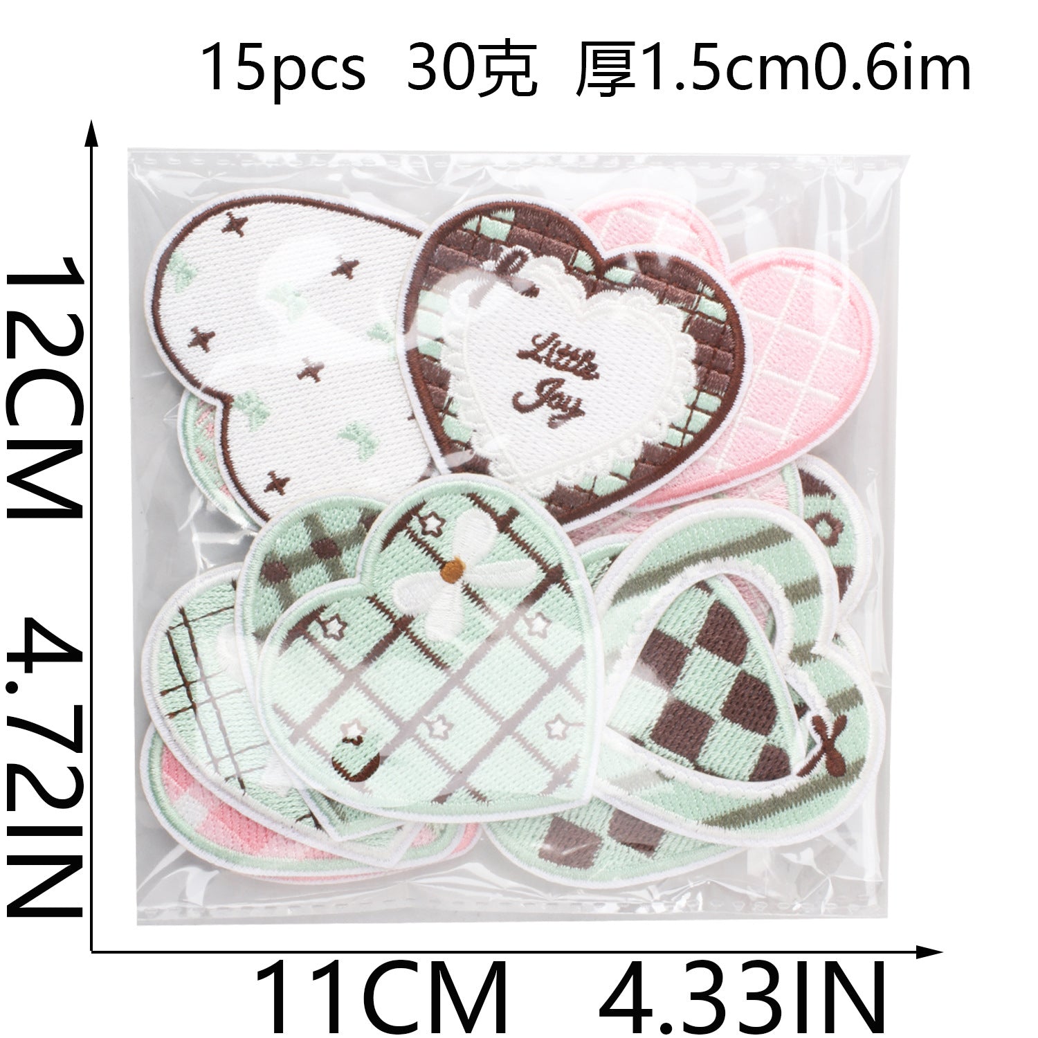 Wholesale Polyester Embroidered Heart Iron On Patch Cute Girl DIY Clothing Luggage Decorative Accent