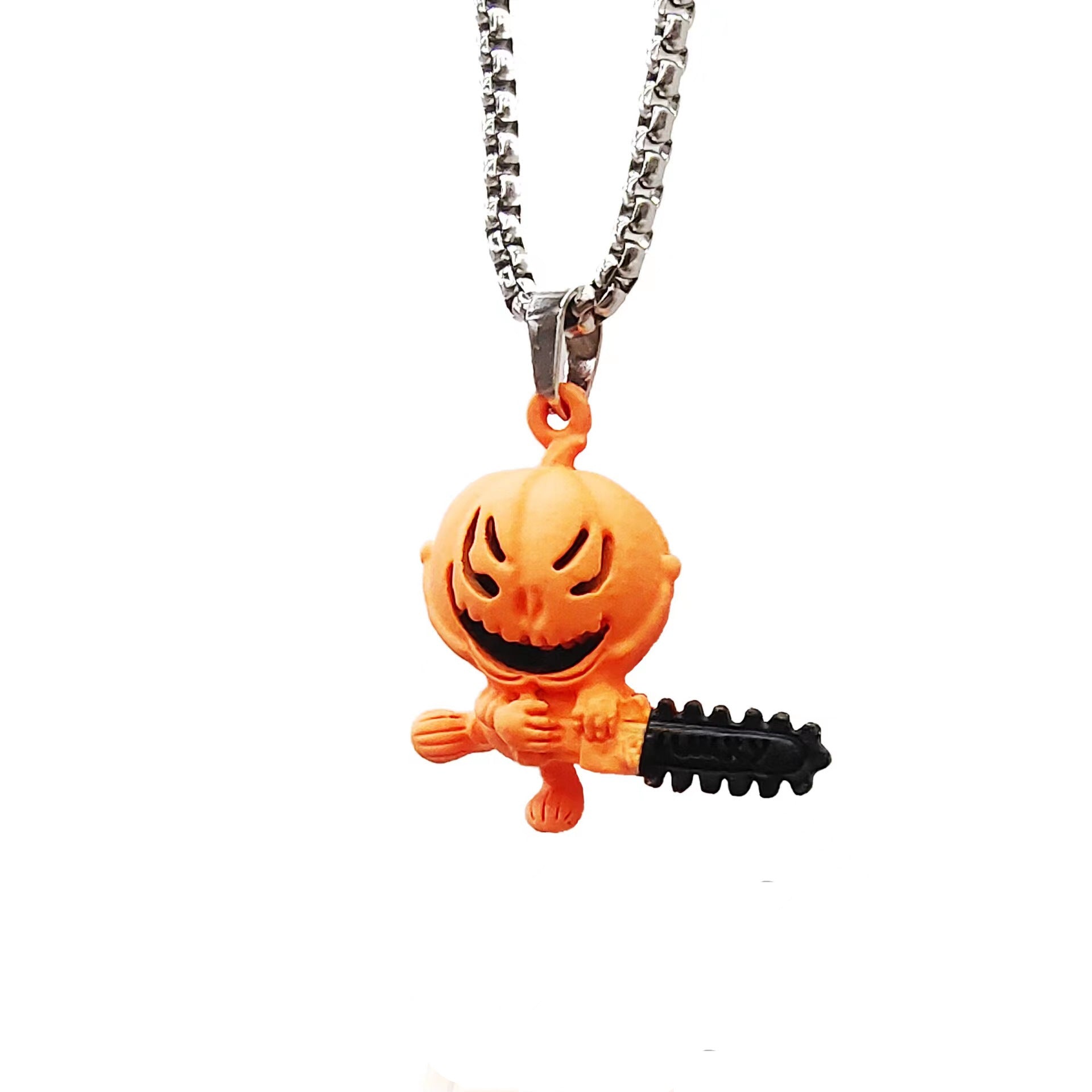 Wholesale Halloween Funny Cartoon Pumpkin Zinc Alloy Necklace