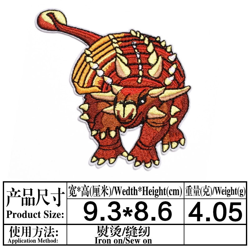 Wholesale Stylish Dinosaur Embroidered Patches Cartoon Animal Cloth Sew On Badges For Clothing Boutique Resale