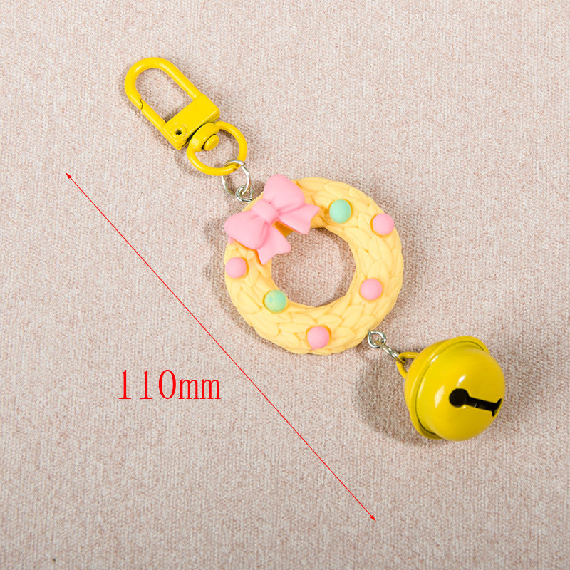 Wholesale Christmas Bell Girl Heart Keychains