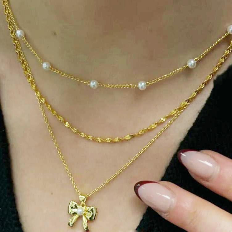 Wholesale Trendy Multi Layer Shell Starfish Necklace Beach Collarbone Chain Boutique Resale Jewelry Accessory