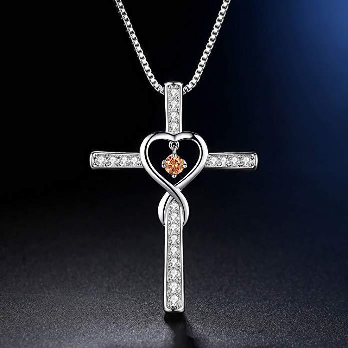 Wholesale Cross religious faith inlaid zircon pendant necklace