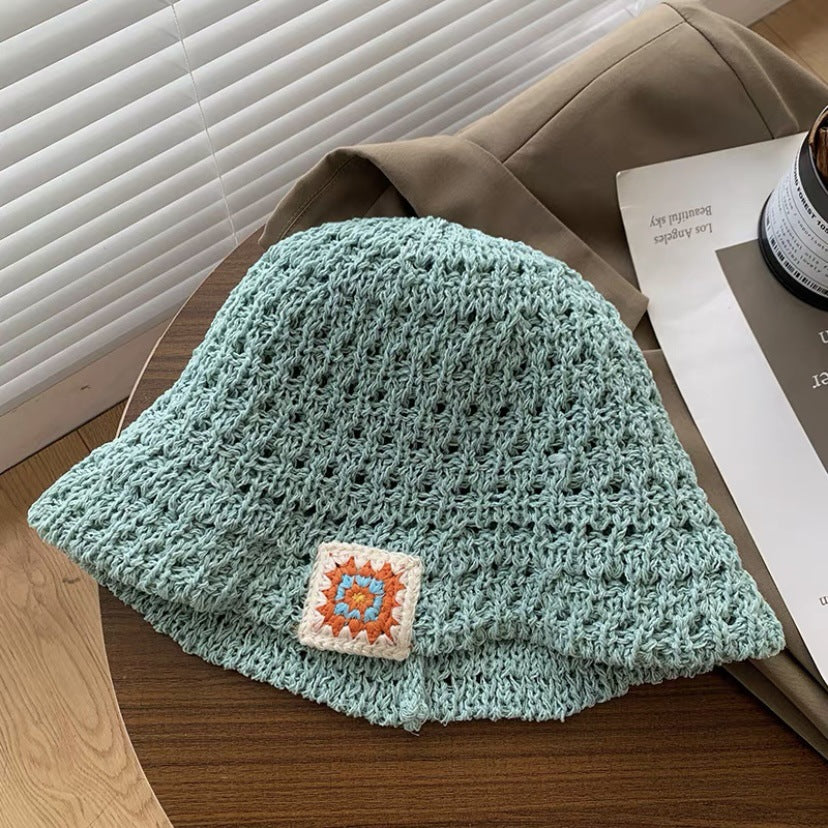 Wholesale Hook Flower Woven Hollow Pastoral Style Bucket Hat