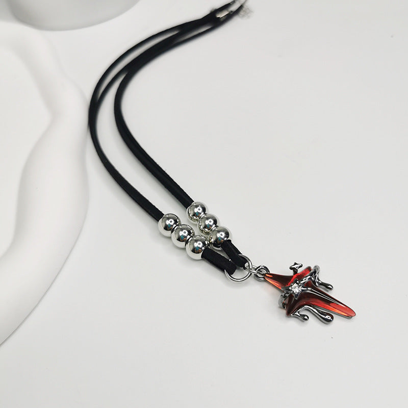 Wholesale Liquefied Star Necklace Hip Hop Style Woolen Chain Niche Design Necklace