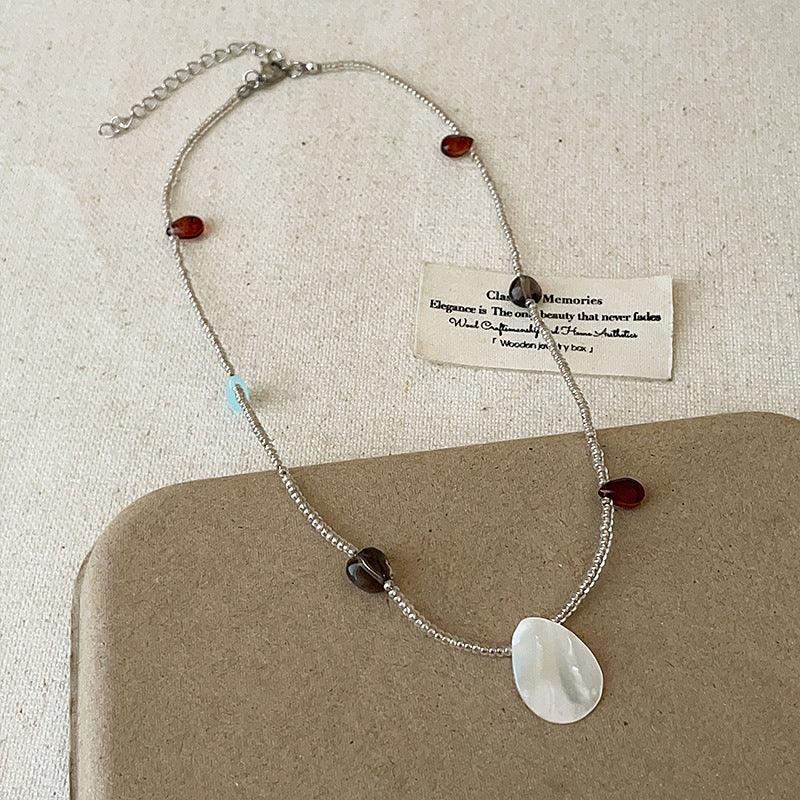 Wholesale Stainless Steel Summer Starfish and Shell Necklace