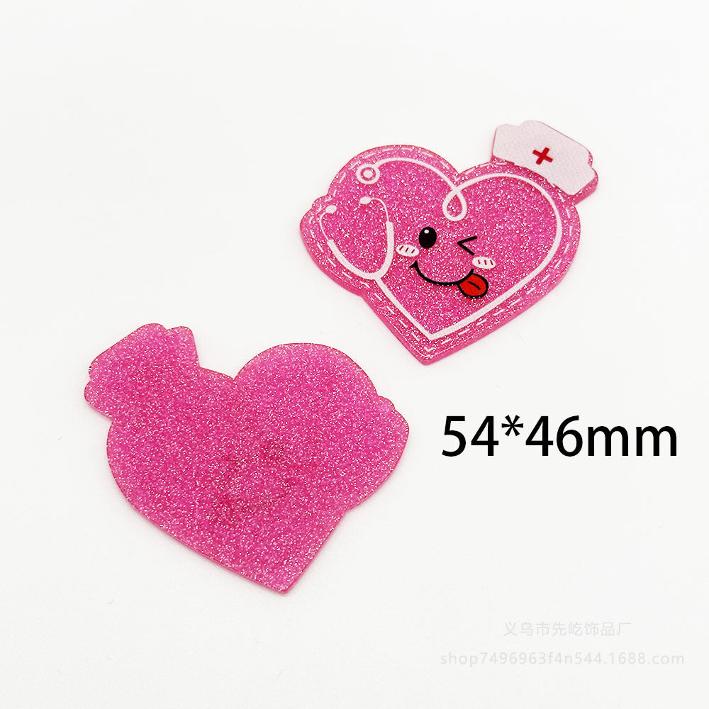 Wholesale 10pcs New Acrylic Powder Cartoon DIY Jewelry Accessories FlatBack