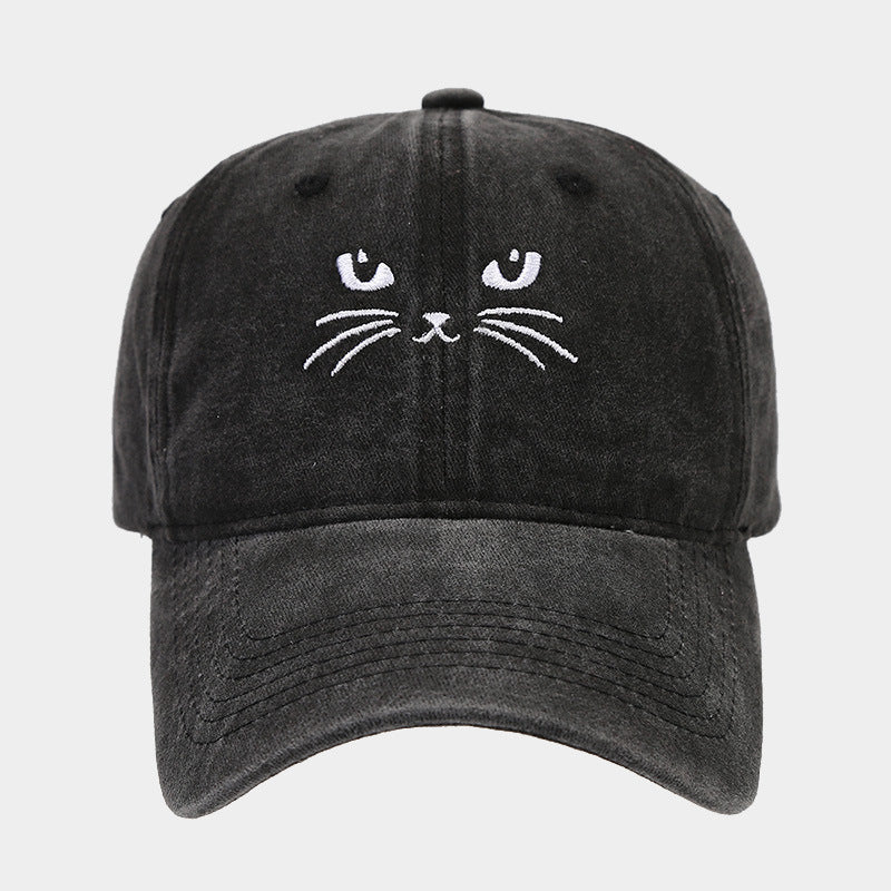 Wholesale Retro Cute Cat Embroidered Casual Baseball Cap