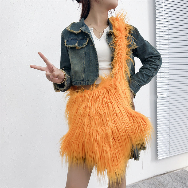 Wholesale Plush Multicolor Star Crossbody Bag Shoulder Bag