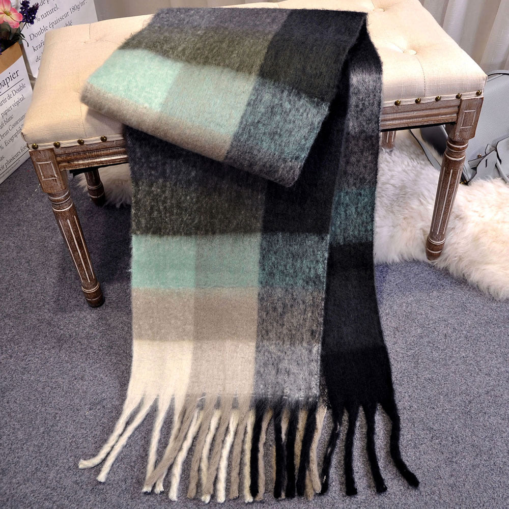 Wholesale Long Tassel New Rainbow Plaid Scarf