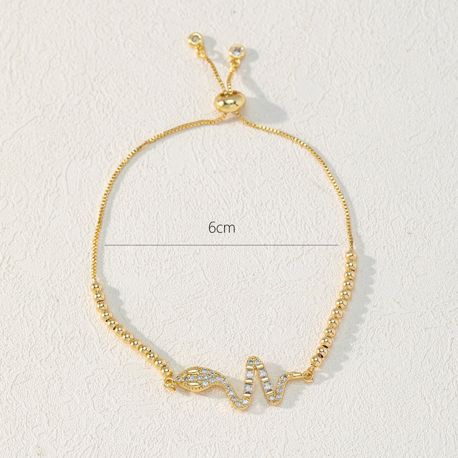 Wholesale Pickaxe Colored Diamond Gold Snake Animal Bracelet