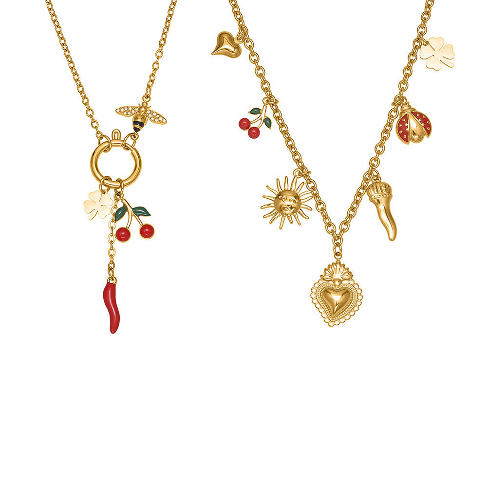 Wholesale Bee Chili Love Stainless Steel Necklace