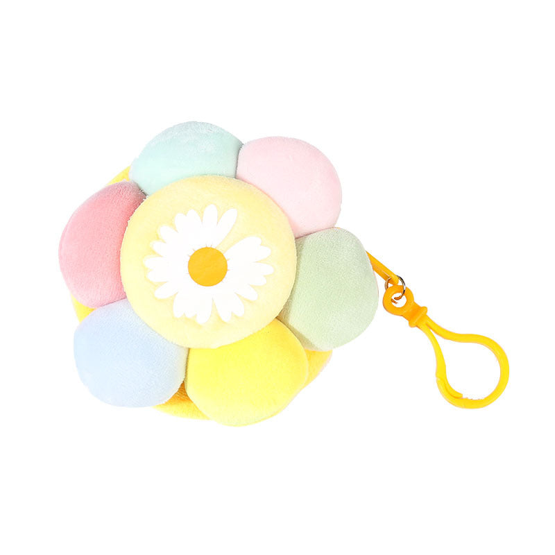 Wholesale Creative Candy Color Flower Coin Purse Plush Keychain