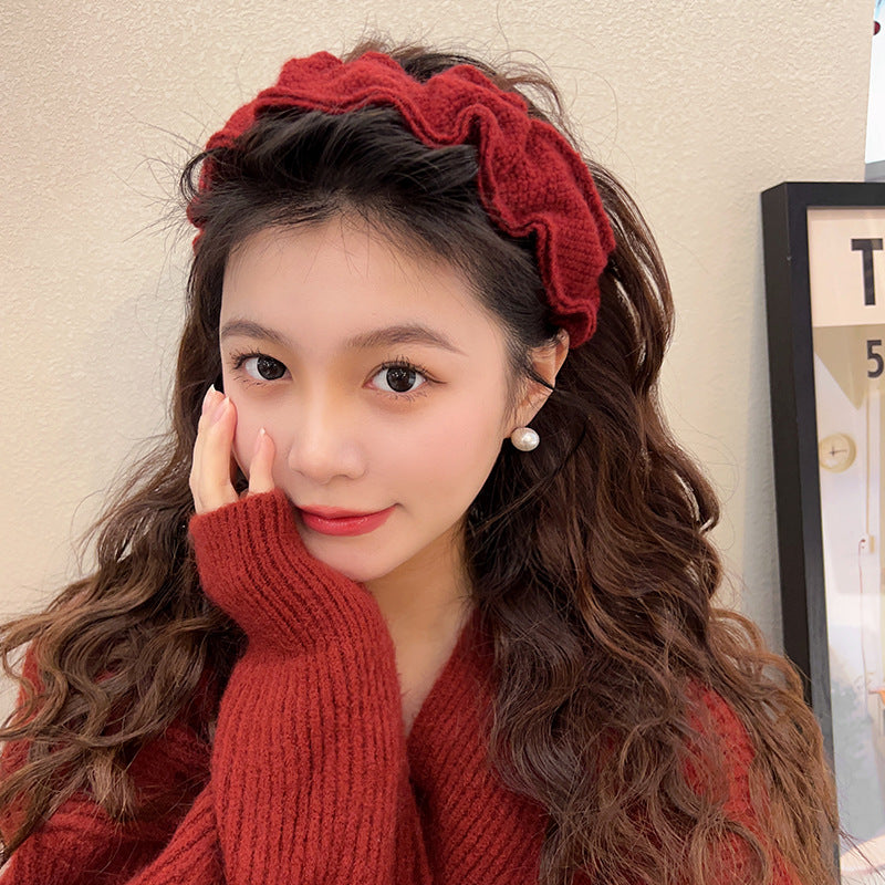 Wholesale Knitted Wool Pleated Headband