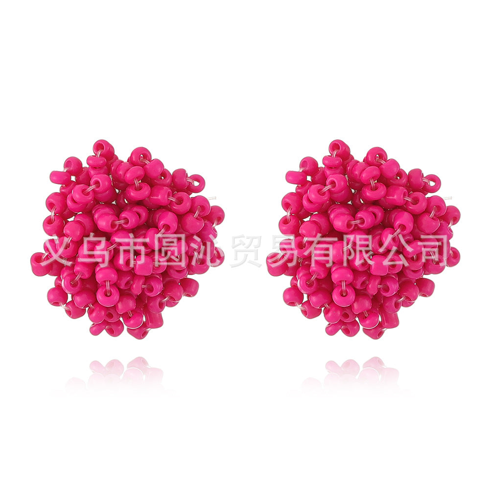 Wholesale Small Seed Bead Earrings Simple Ball Geometric Earrings