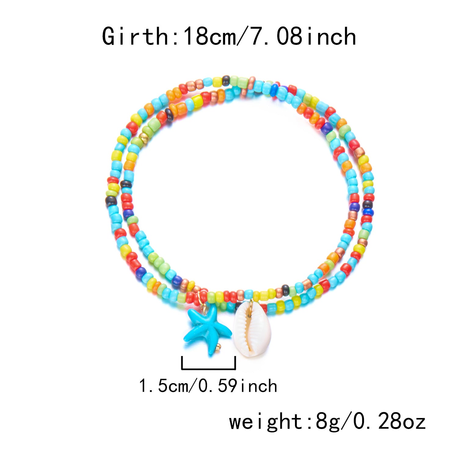 Wholesale Holiday Style Rice Pearl Conch Devil' s Eye Anklet Bracelet