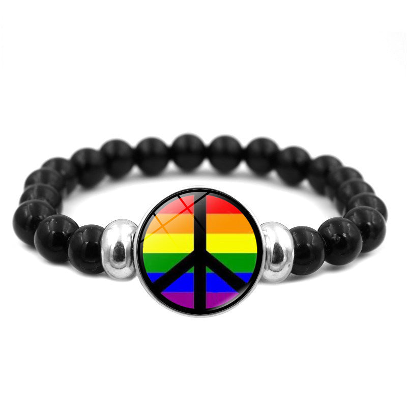 Pulsera de cuentas hechas a mano de tiempo iridiscente al por mayor