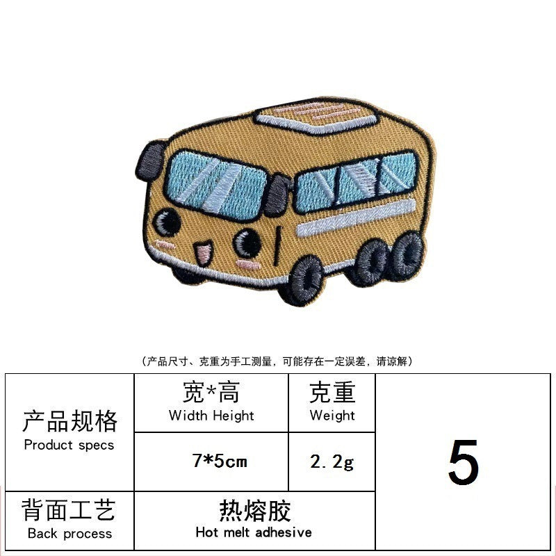Wholesale Embroidered Cartoon Car Clothes Ironing Embroidered Cloth Stickers FS