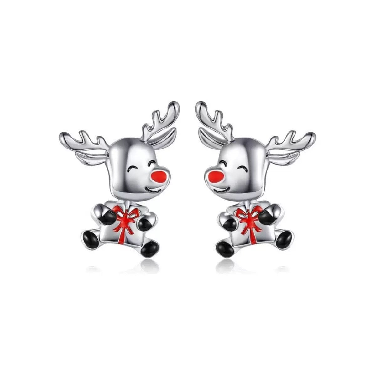 Wholesale Stylish Christmas Cute Reindeer Heart Earrings