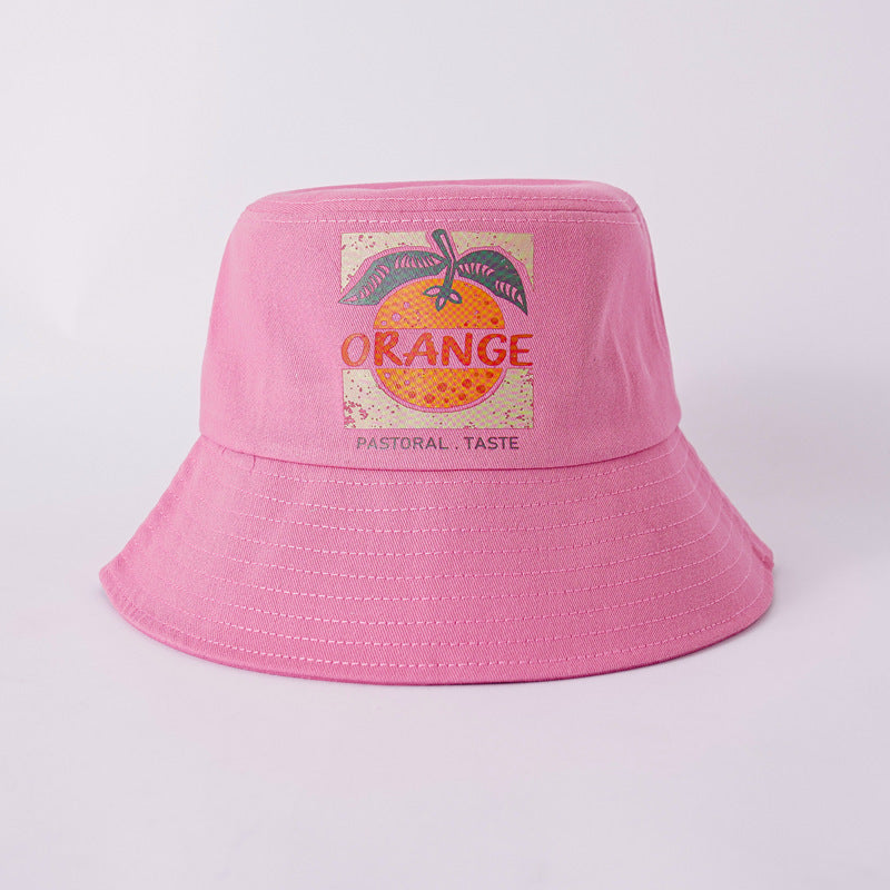 Wholesale Summer Cotton Orange Bucket Hat