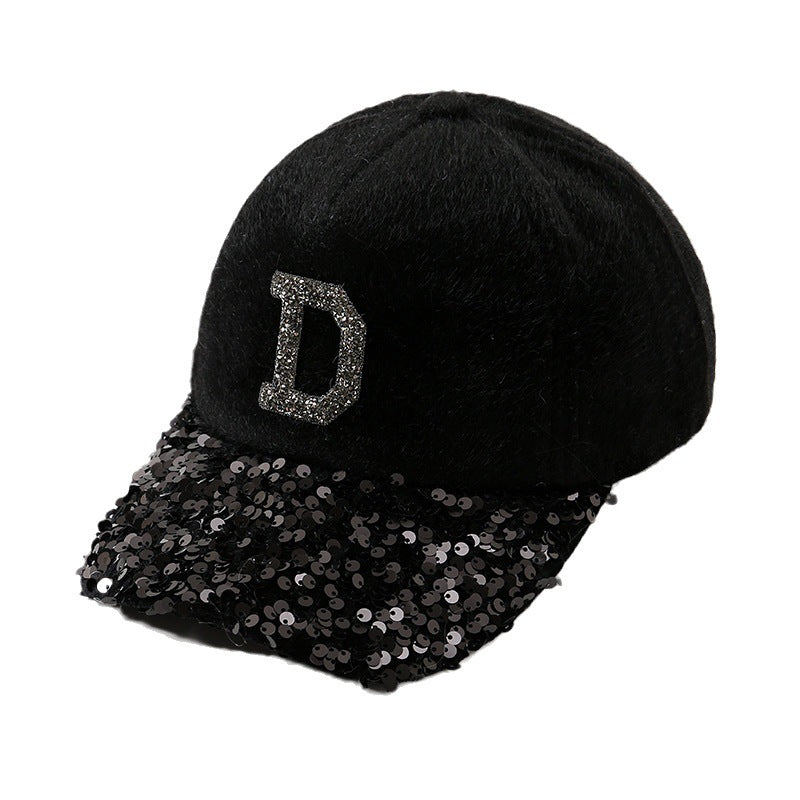 Wholesale Diamond D Letter Plush Imitation Baseball Cap