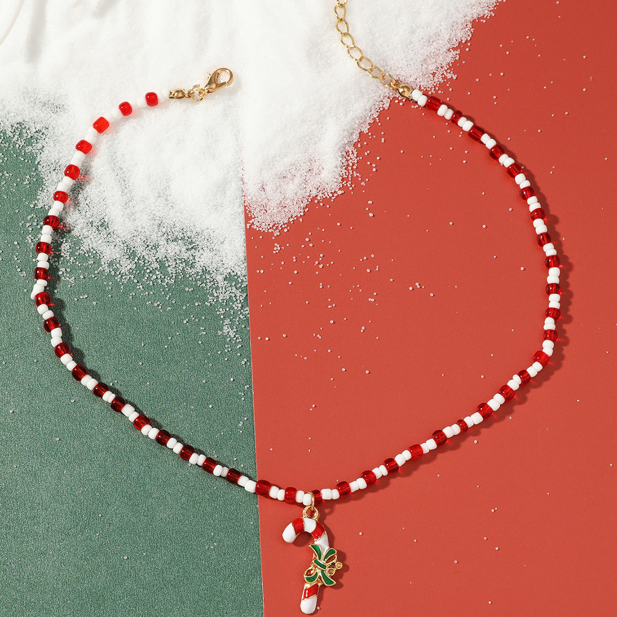 Wholesale Ethnic Style Christmas Handmade Beaded Necklace Clavicle Chain