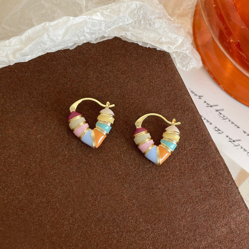 Wholesale Love color earrings cute girly