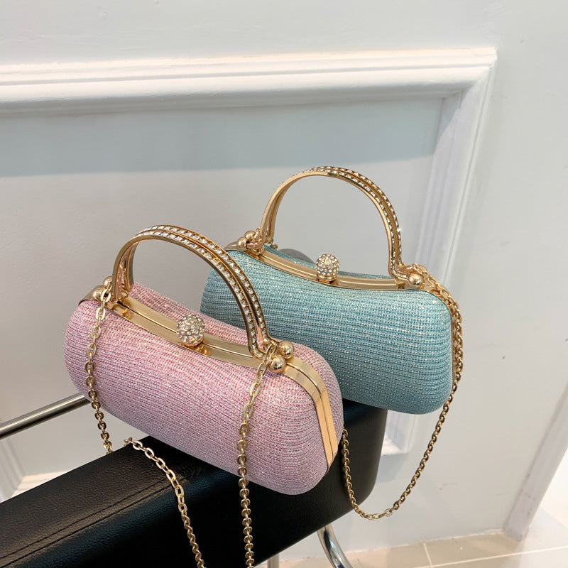 Wholesale PU Diamond Inlaid Banquet Handbag