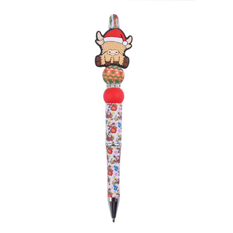 Wholesale Beaded Pens Christmas Series Silicone Beads Plastic Ballpoint Pen