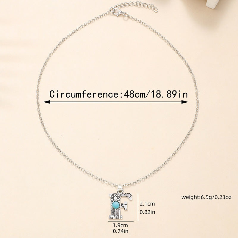 Wholesale Alloy English letter necklace western style