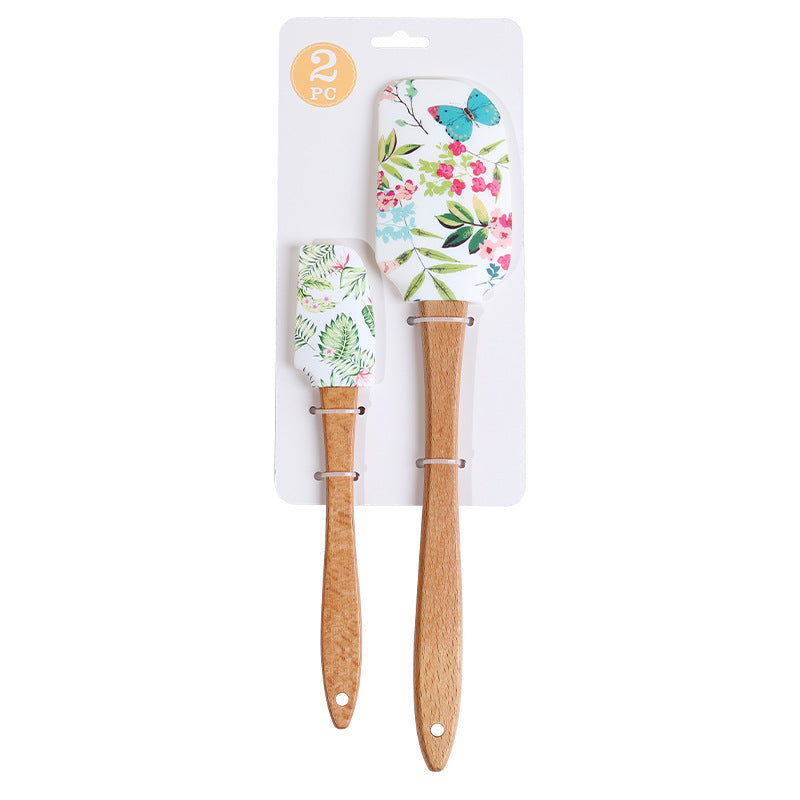 Wholesale Large and Small Set Cake Cream Spatula Wooden Handle Spatula