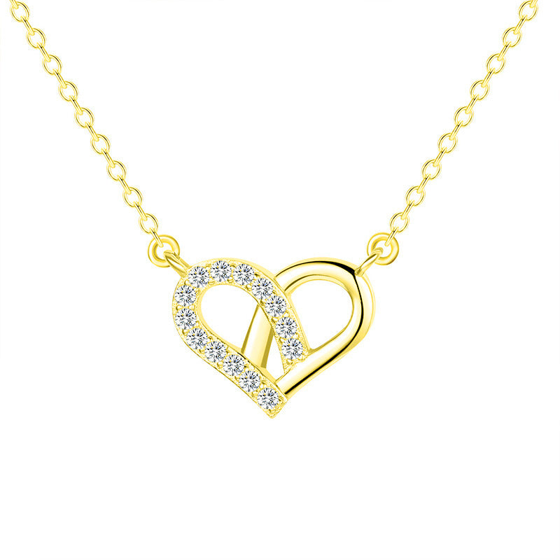 Wholesale Heart-shaped pendant clavicle necklace niche high-end