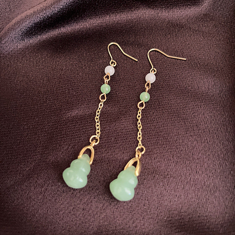 Wholesale New Chinese Style Lotus Fan Butterfly Pearl Tassel Temperament Fashion Niche High-end Earrings