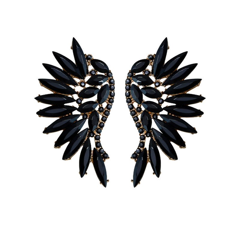 Wholesale Vintage Super Sparkling Diamond Wing Earrings