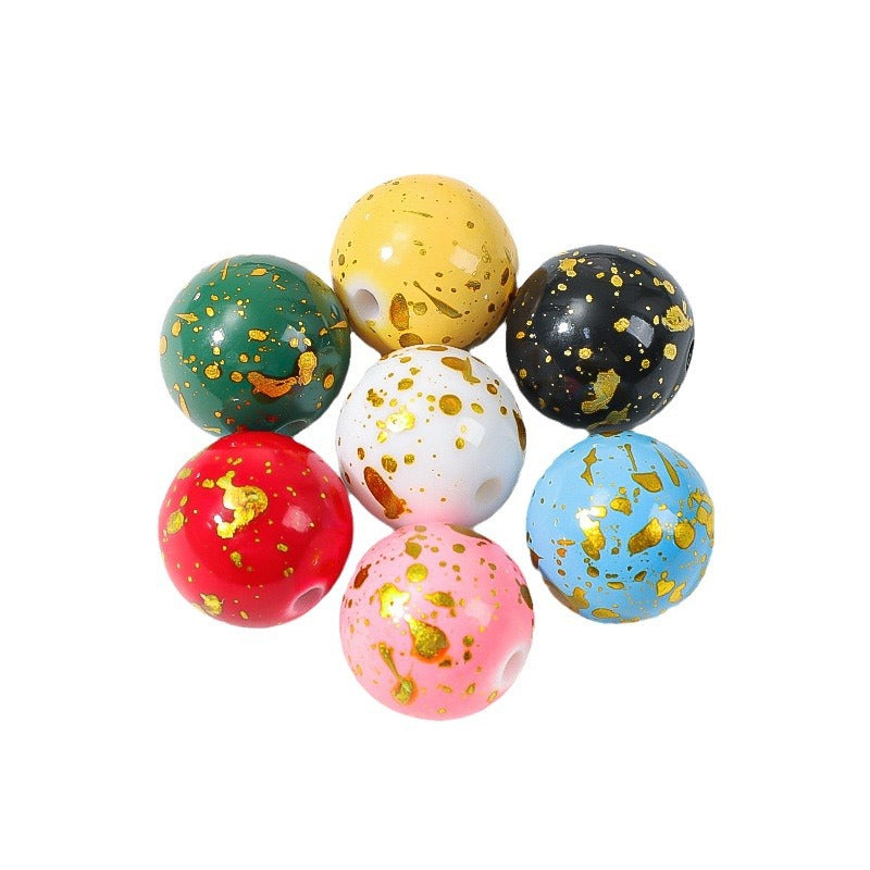 Wholesale 16mm 10PCS Acrylic Spray Painted Colored Round Beads