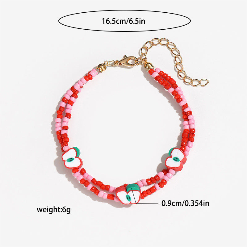 Wholesale Fruit Series Multi layer Beaded Rice Bead Bracelet