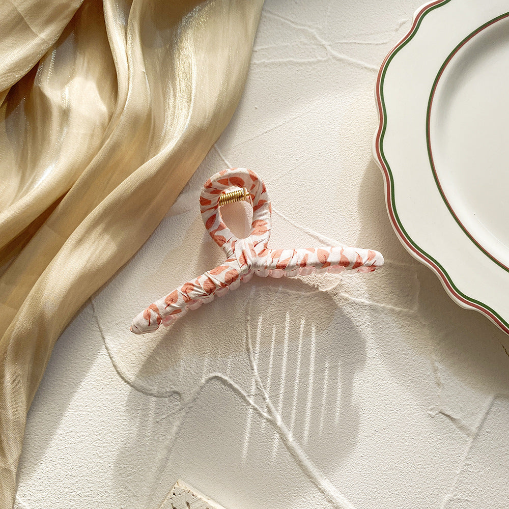 Wholesale 10pcs Girly Flowers Spring Two Color Fabric Candy Color Shark Clip Barrette