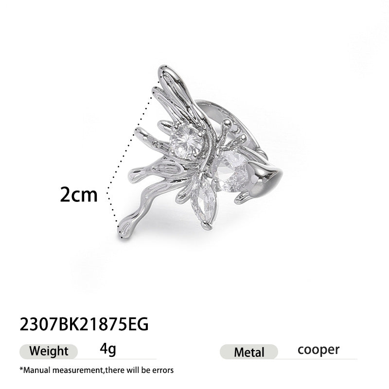 Wholesale Unique Irregular Shape Zirconium No Ear Bone Clip Earrings