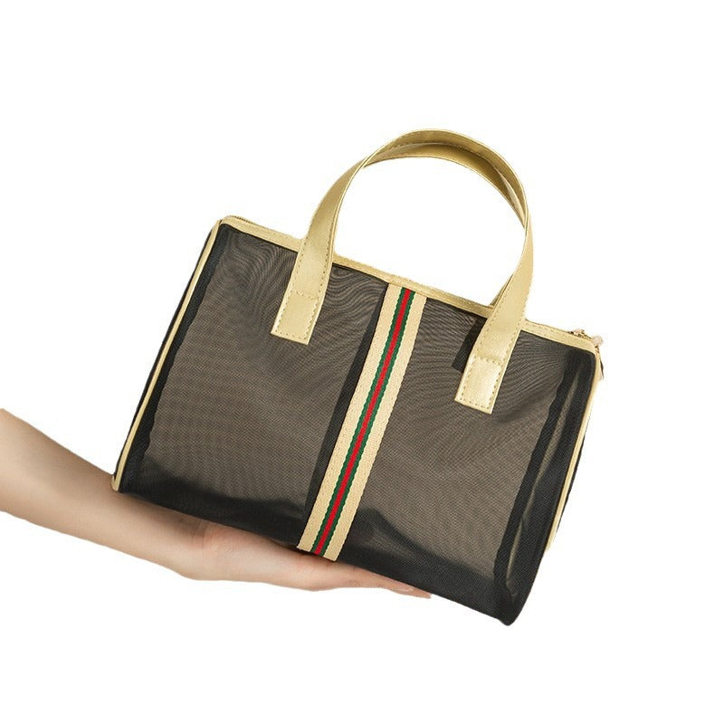 Wholesale Mesh Portable Makeup Travel Storage Bag Transparent Bathing and Swimming Bag