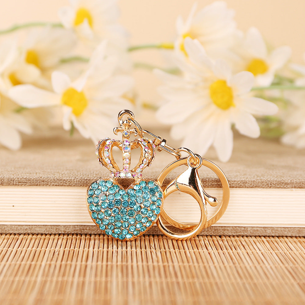 Wholesale Heart Diamond Crown Keychain