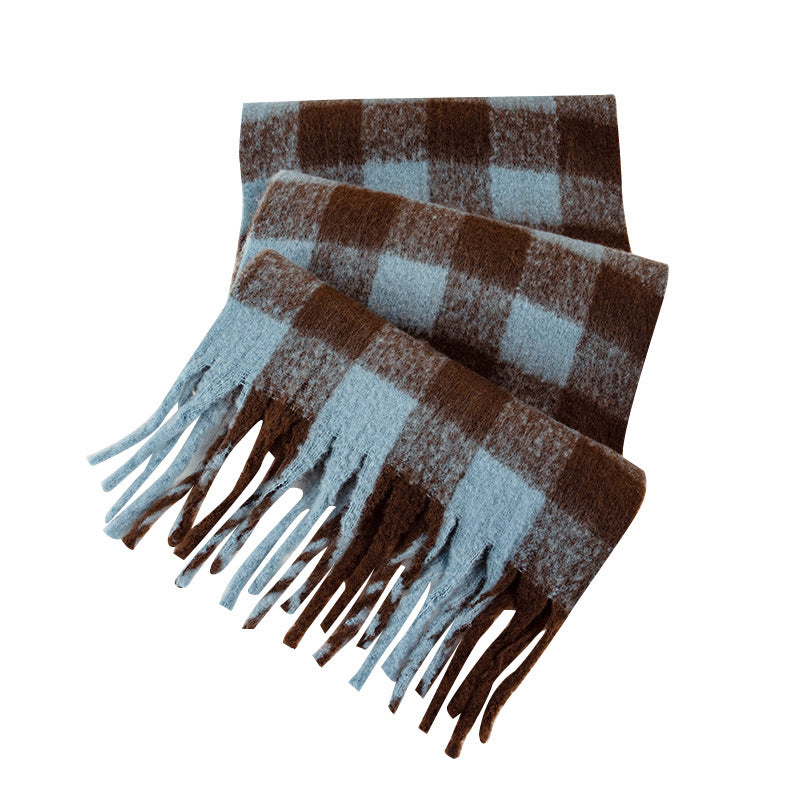 Wholesale Winter Thickened Warm Plaid Scarf