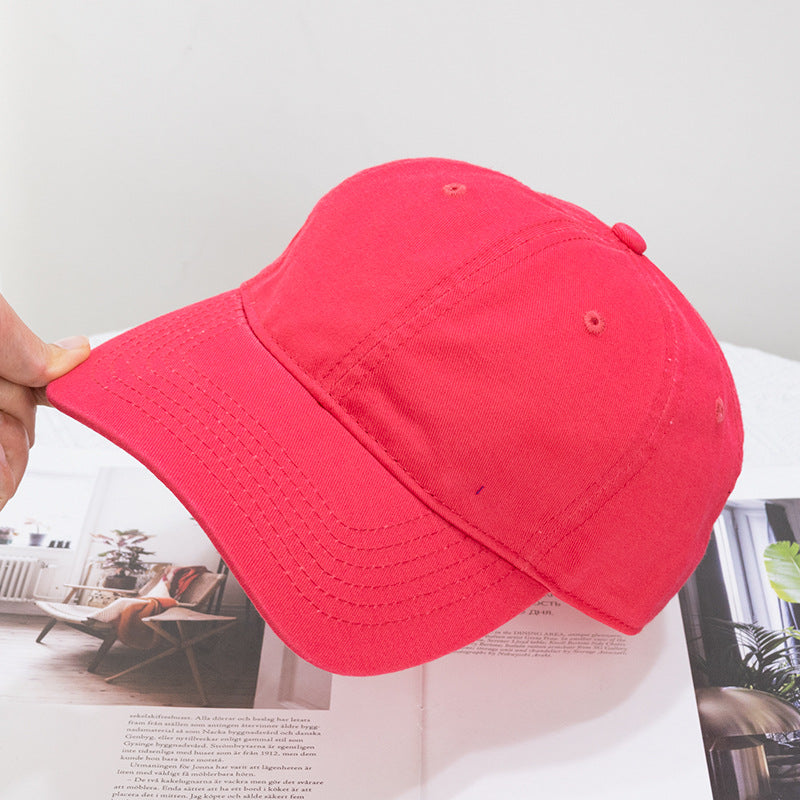 Wholesale Washed Solid Color Soft Top Versatile Curved Brim Baseball Cap