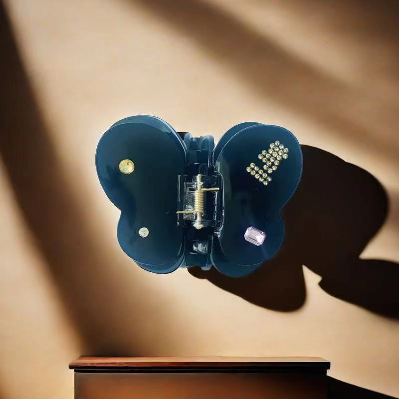 Wholesale Acetic Acid Rhinestone Hairpin  Butterfly Clip Girl Shark Clip