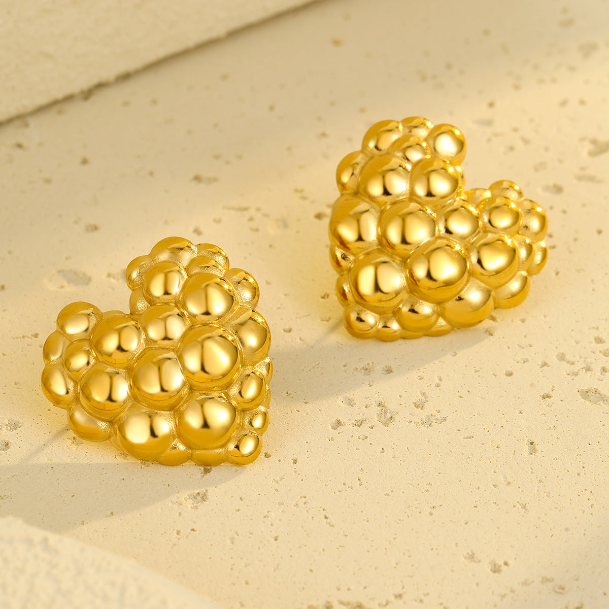 Wholesale Valentine' s Day Bubble Love Stainless Steel Earrings